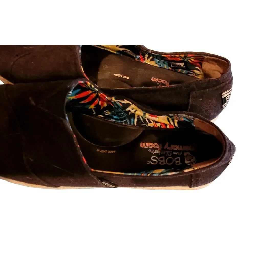 Skechers BOBS Women’s Urban Highlites Black Canvas Slip-On Platform – Size 8.5